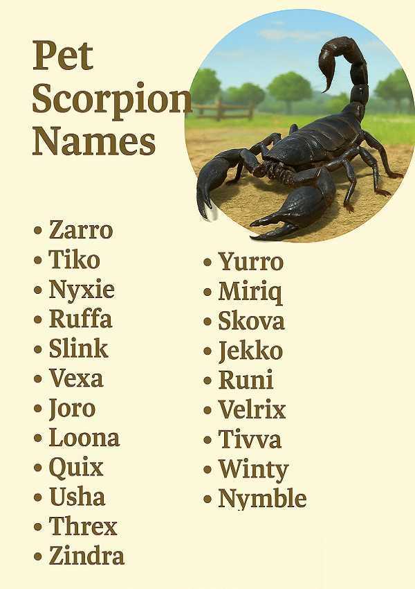 Pet Scorpion Names