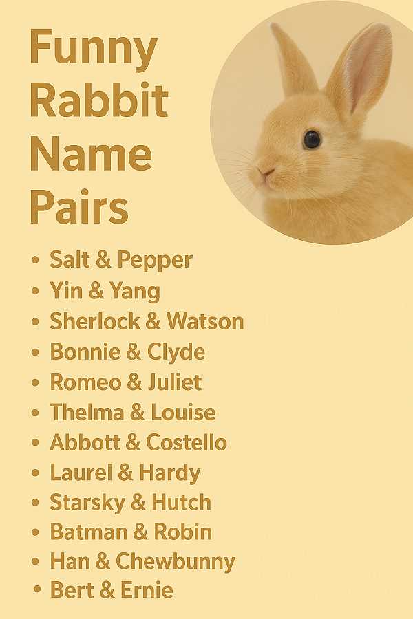 Funny Rabbit Names Pairs