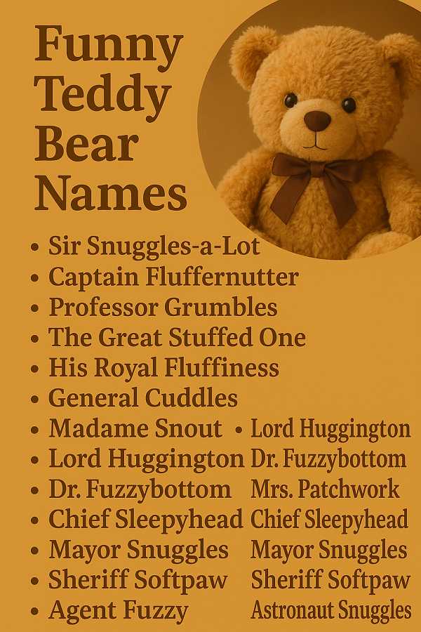 Funny Teddy Bear Names