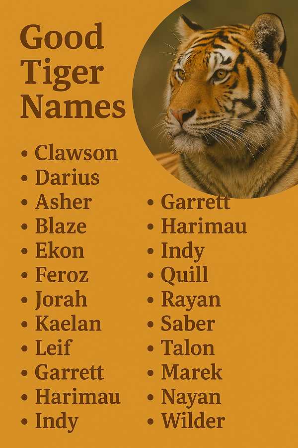Good Tiger Names