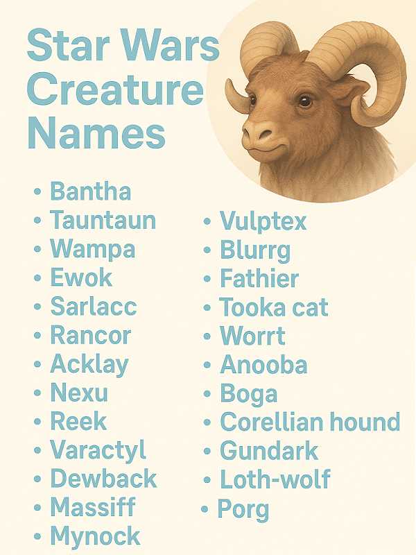 Star wars Creature Names